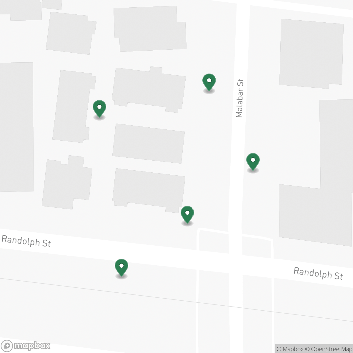 Map of Millrace Works showing its pinned assets